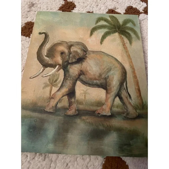 8 x 10" Elephant & Giraffe Wildlife Wall Hanging Decor - Picture 4 of 9